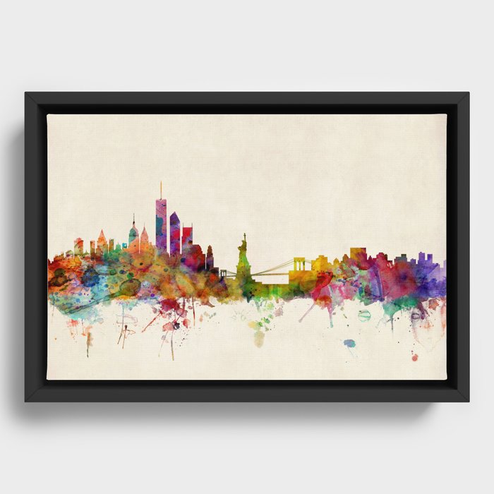 New York City Skyline Framed Canvas