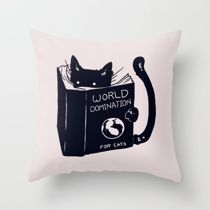 World Domination For Cats Throw Pillow