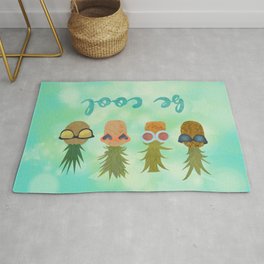 Be Cool Pineapples with Sunglasses Area & Throw Rug