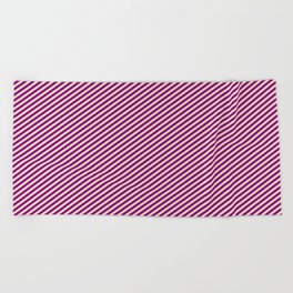 [ Thumbnail: Tan and Purple Colored Striped Pattern Beach Towel ]