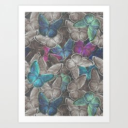 Dark Butterflies Art Print