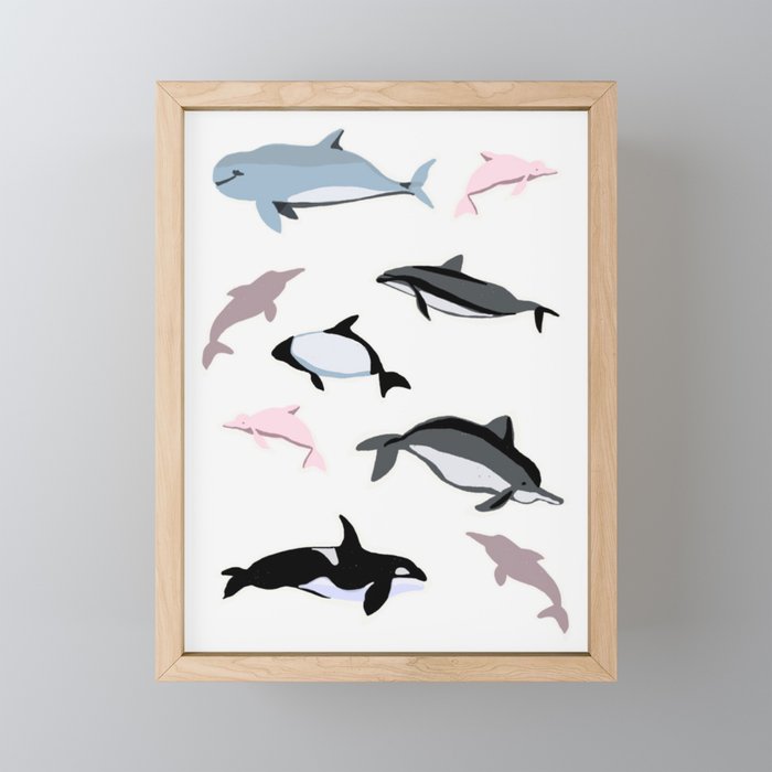 Dolphins Framed Mini Art Print