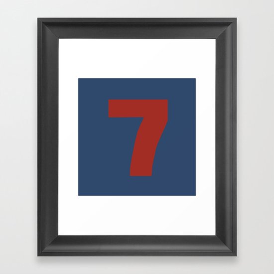 Number 7 Framed Art Print
