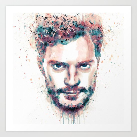 Jamie Dornan Watercolor Portrait Art Print