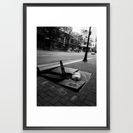 Deflated Black and White Framed Art Print