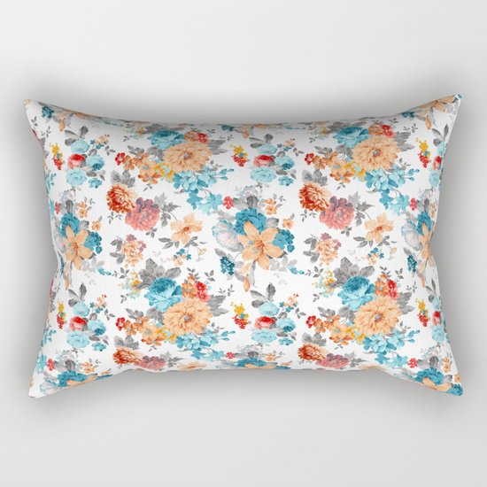 Seamless Floral Pattern Rectangular Pillow