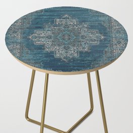 blue oriental vintage rug Side Table