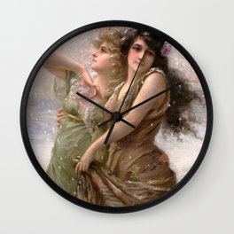 Victorian Art Winter, by Edouard Bisson , L’Inverno  Édouard Bisson Wall Clock