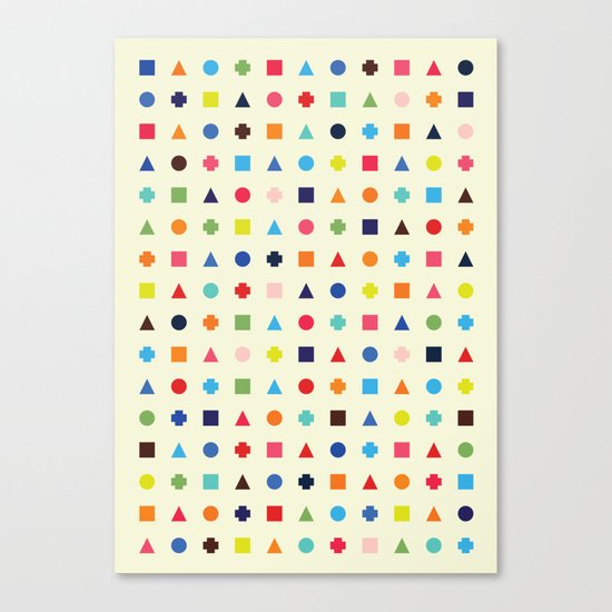 Dot Triangle Square Plus Repeat Canvas Print