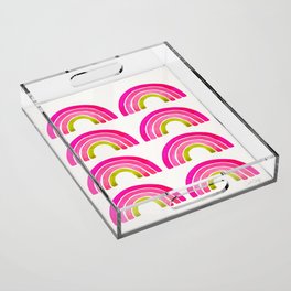 Rainbow Watercolor – Pink & Lime Acrylic Tray