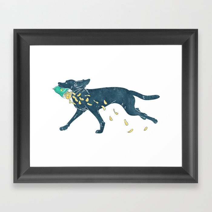 Labrador Retriever & Chips Framed Art Print
