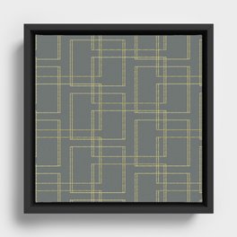 Chic Grey & Gold Geometric Glam   Framed Canvas