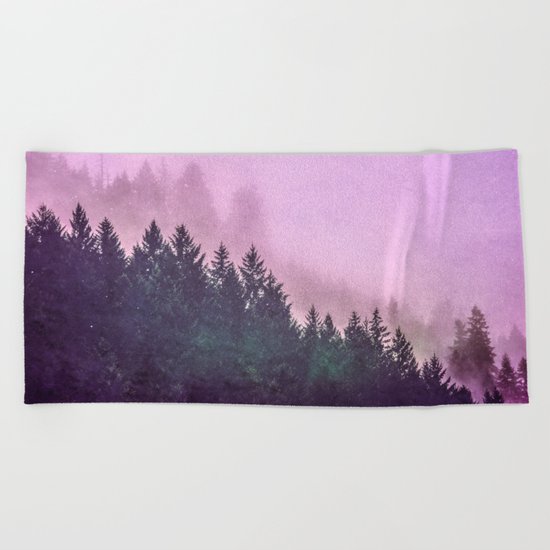 Misty Mountain Pass Beach Towel