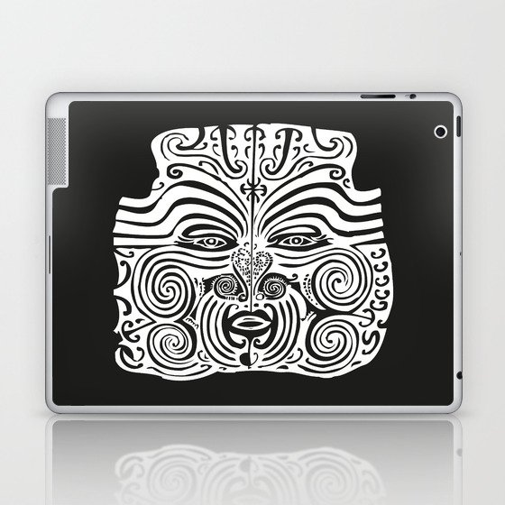 Maori Moko | Tribal Tattoo | New Zealand | Black and White | Laptop & iPad Skin