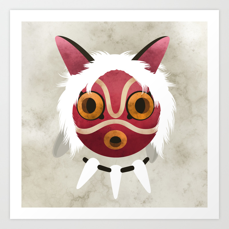 Get Wallpaper Princess Mononoke S Mask Illustration Mayazaki Studio Ghibli For iPhone Free