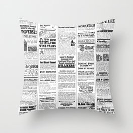 Wizard People, Dear Reader Newspaper Print Throw Pillow