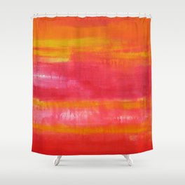 'Summer Day'  Orange Red Yellow Abstract Art Shower Curtain