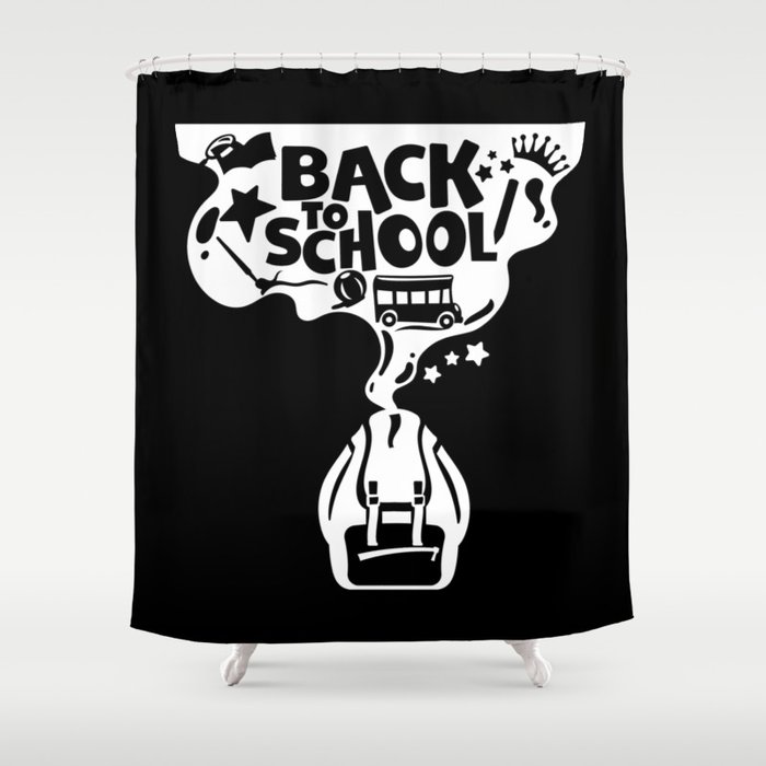 Back To School Cool Illustration Children Shower Curtain