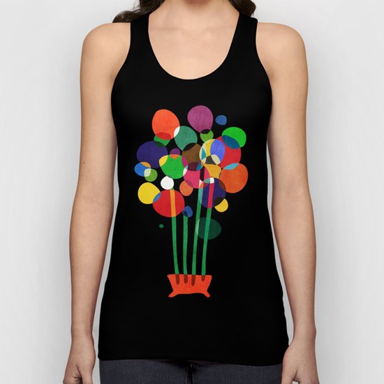 Happy flowers in the vase Unisex Tank Top