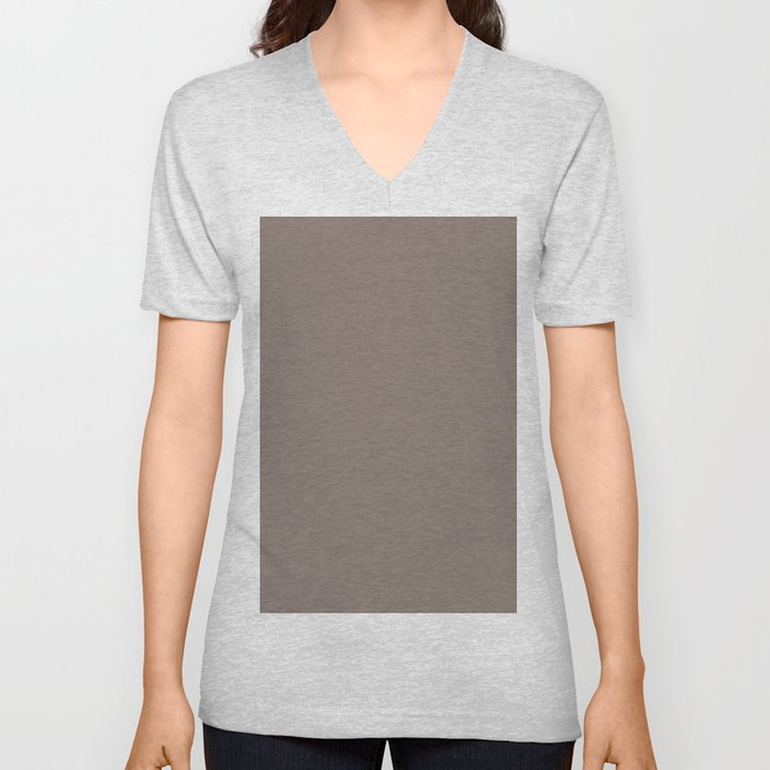 Mid-tone Gray Raspberry Solid Color Pairs PPG Cinnamon Toast PPG1017-5 - 2023 Trending Color V Neck T Shirt