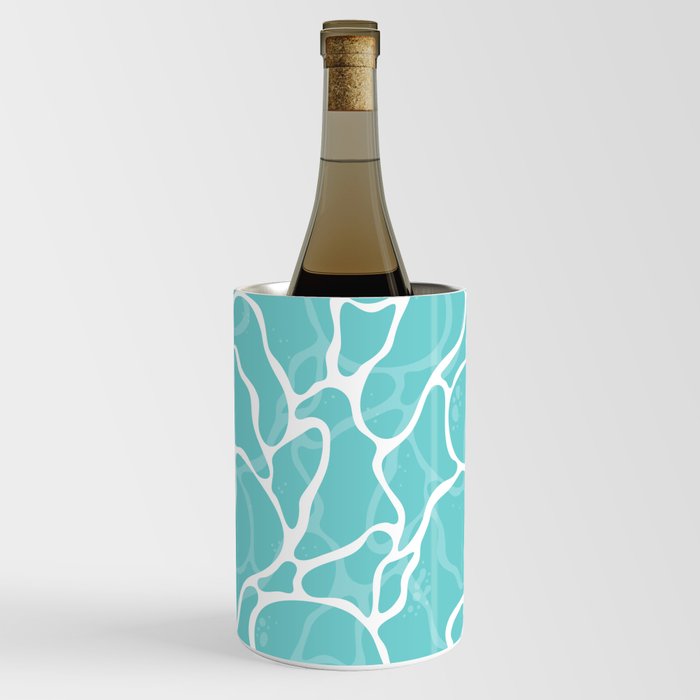 Calm blue water surface illustration pattern Wine Chiller