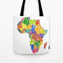 African Continent Cloud Map Tote Bag