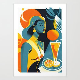 Woman and Cocktail Abstract Art #33 Art Print