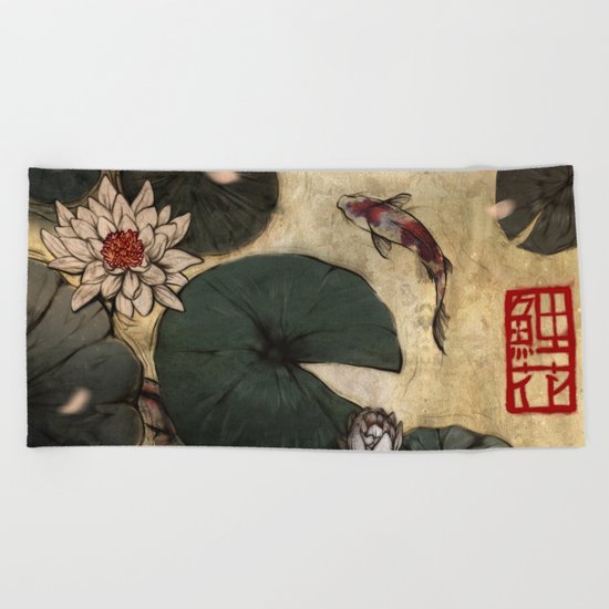 Lotus Beach Towel