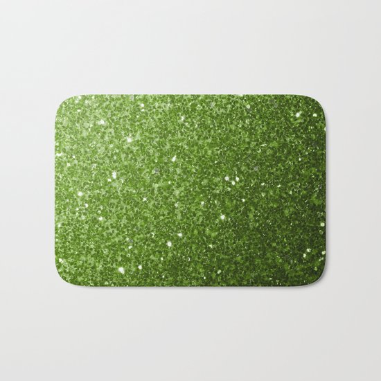 Beautiful Greenery Pantone glitter sparkles Bath Mat