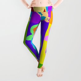 Poster with girl in popart style Leggings