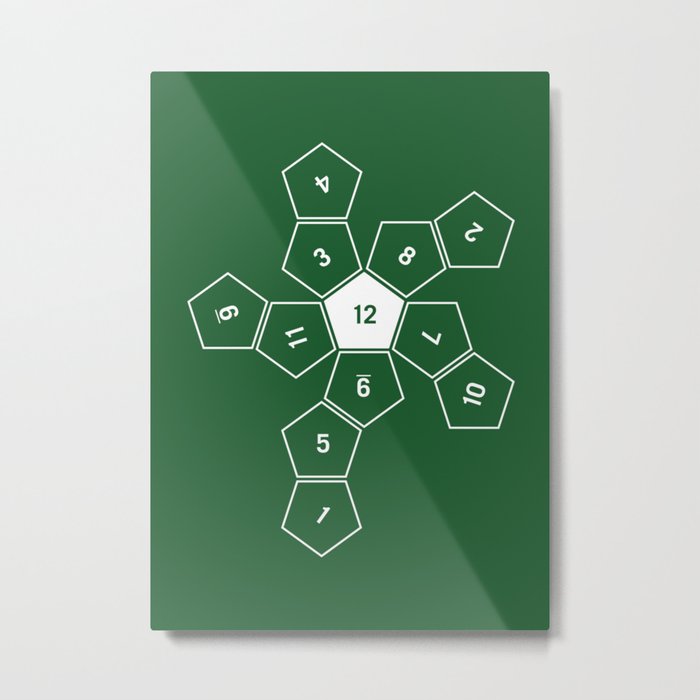 Green Unrolled D12 Metal Print