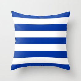 University of Kentucky Blue - solid color - white stripes pattern Throw Pillow
