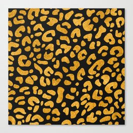 Orange Glitter Leopard Print Pattern Canvas Print