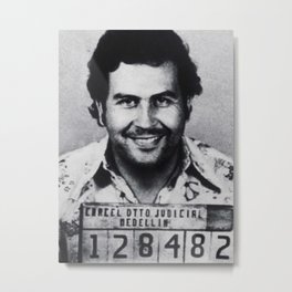 Pablo Escobar Mug Shot 1991 Vertical Metal Print