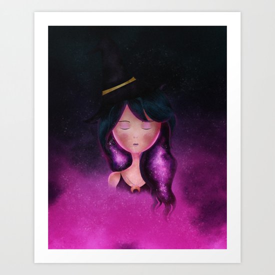Cute Witch Art Print By Ladybuglai Society6