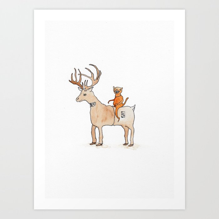 Deer Suit, Cat Suit Art Print