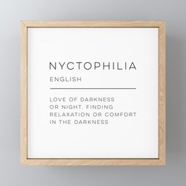 Nyctophilia Definition Framed Mini Art Print
