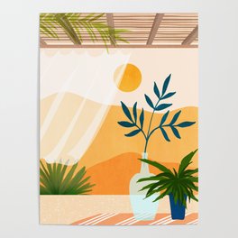 Golden Sunset Terrace Poster