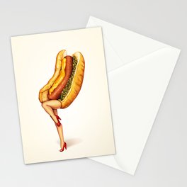 Hot Dog Girl Stationery Card