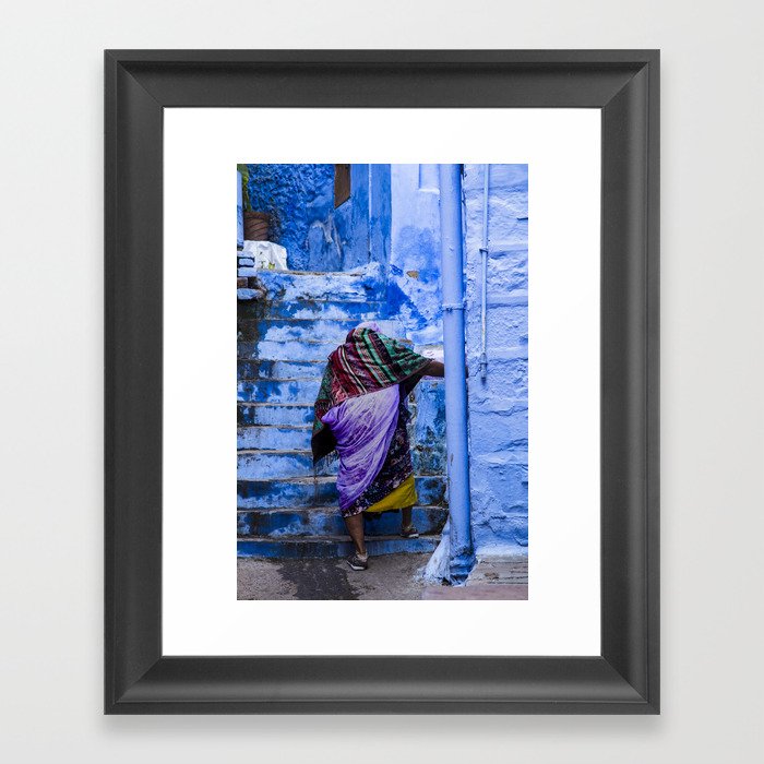 Climbing stairs - Jodhpur - Rajastan - India Framed Art Print