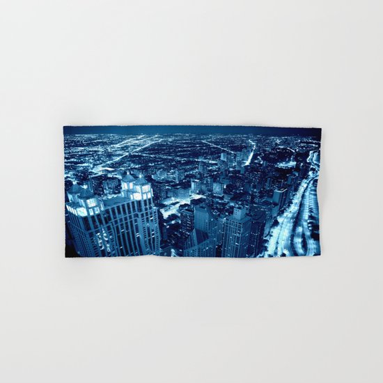 Chicago Nights Blue Hand & Bath Towel