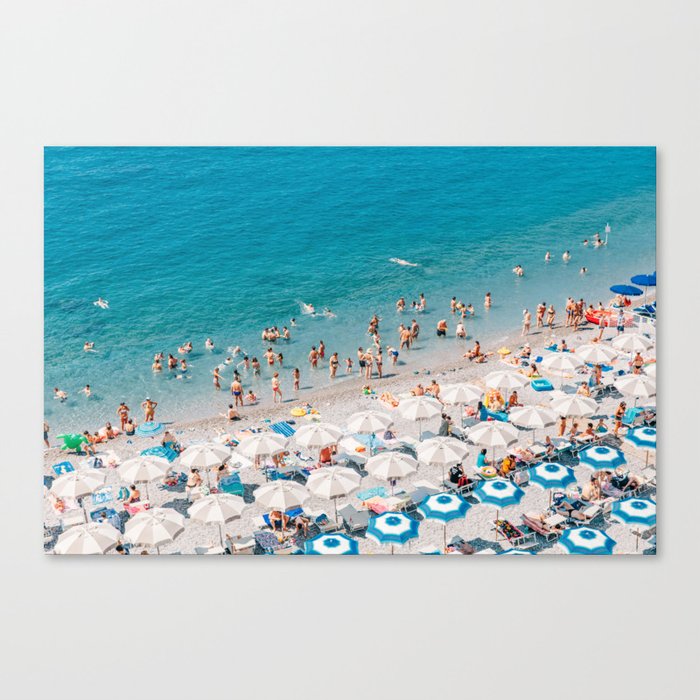 Amalfi Coast Beach Aerial Canvas Print