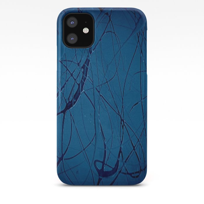 Navy Blue Jackson Pollock Style Art Abstract Expressionism
