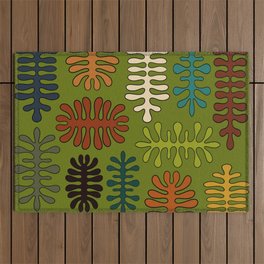 Matisse cutouts colorful seaweed design 4 Outdoor Rug