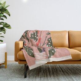 Flourishing Throw Blanket | Plant, Lovely, Stars, Leaves, Green, Pinksky, Drawing, Digital, Anglewings, Curated 