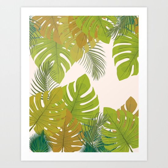 Tropical leaves Art Print