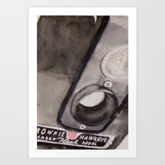 Brownie Hawkeye Watercolor Painting Art Print