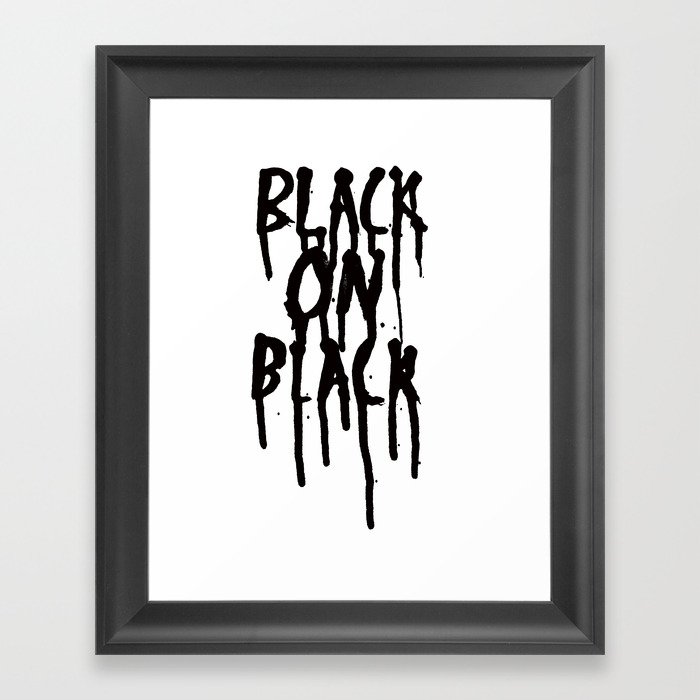 Black on black Framed Art Print