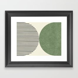 Semicircle Stripes - Green Framed Art Print