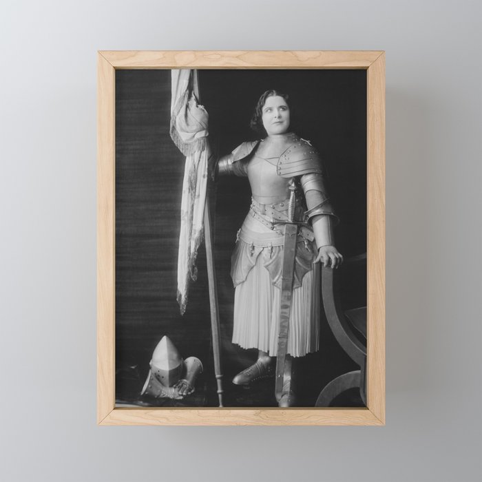 Geraldine Farrar Dressed As Joan of Arc - 1916 Framed Mini Art Print